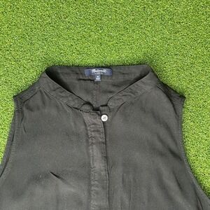 Madewell Sleeveless Color Block Casual Button Up Black Blue Dress Women's Size M